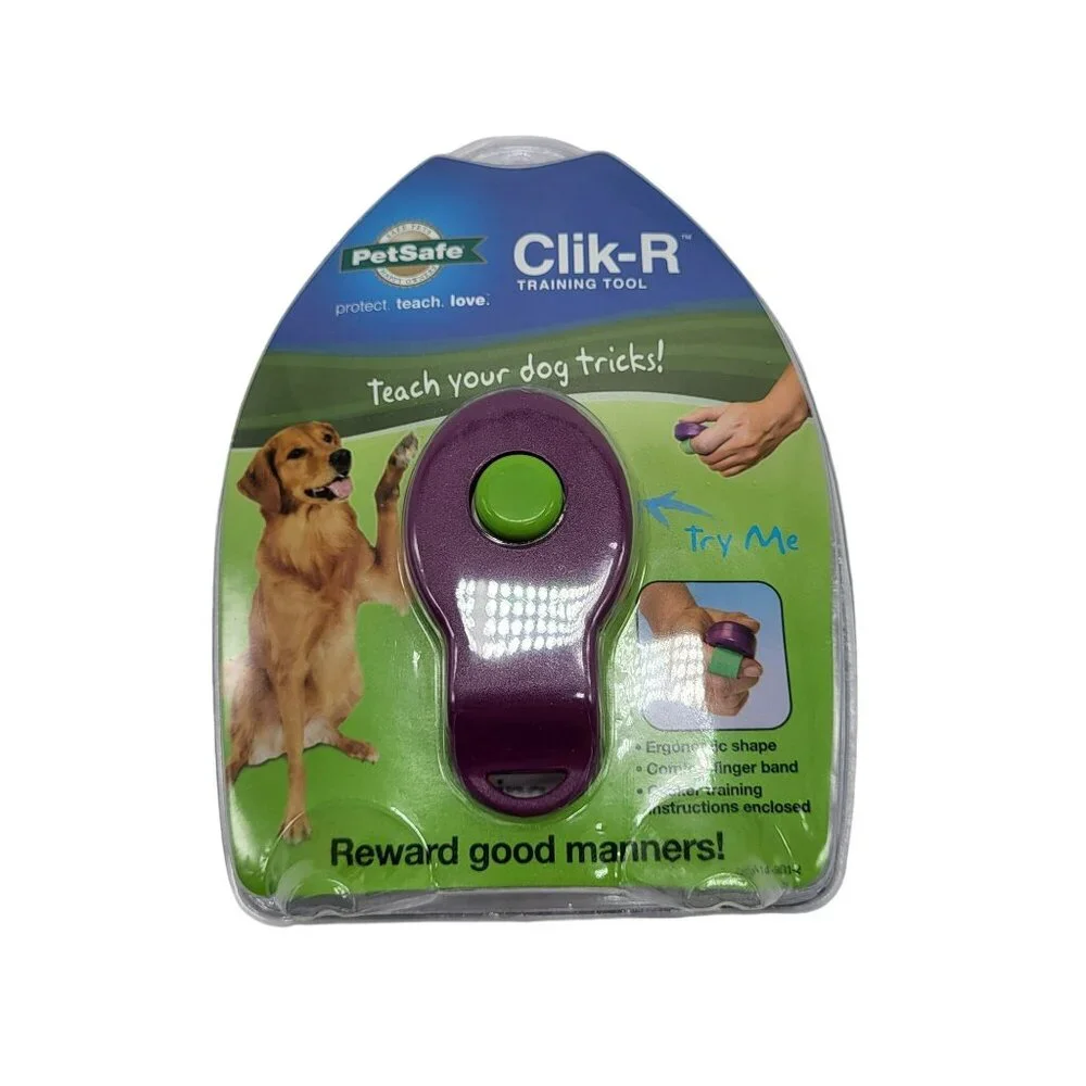 PetSafe Clik-R Click Training Tool For Dogs & Cats Purple Green